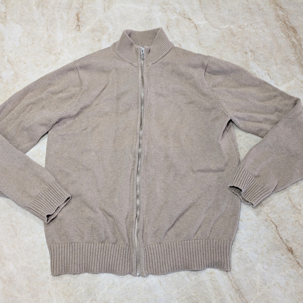 Simons Men's Taupe Zip-Up Sweater